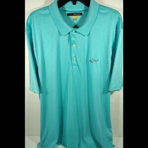 Greg Norman Play Dry Golf Polo Men's Size 2XL Light Blue Shirt Shark Logo Shirt